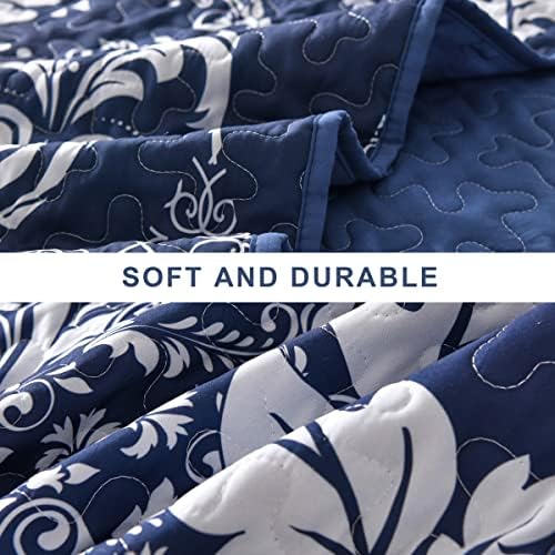DJY Navy Quilt Set King Size 3 Piece