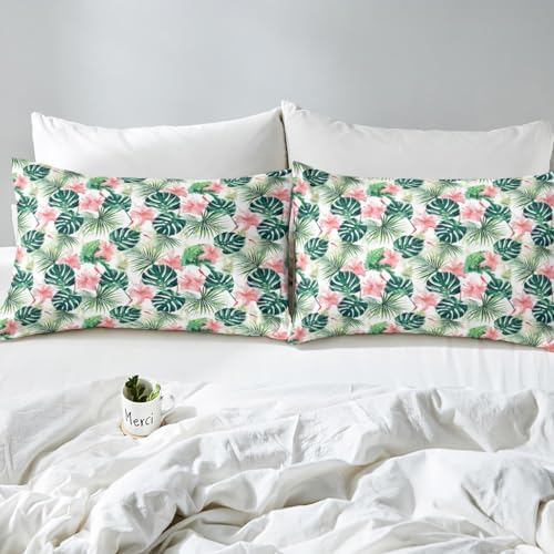 Feelyou King Size Kids Floral Palm Leaf Sheet Set