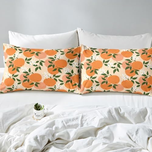 Feelyou Cartoon Orange Bedding Set for Kids 4pcs