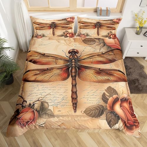 Manfei Dragonfly Duvet Cover Set Twin Size