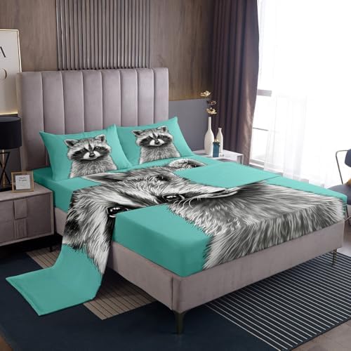 Feelyou Kids Black Raccoon Sheet Set King Size 1