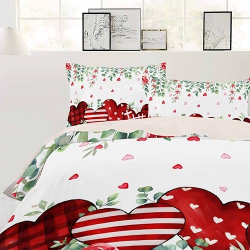 ZOE GARDEN Valentines Day Queen Duvet Cover Set 3PCS