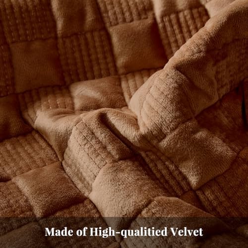 WARMDERN Luxury Velvet Quilt Queen Size Set