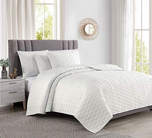 BOURINA 3-Piece Quilt Set White King Size