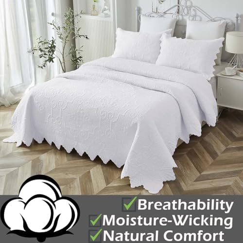 Brandream King Size Quilt Set 3-Piece Cotton Farmhouse