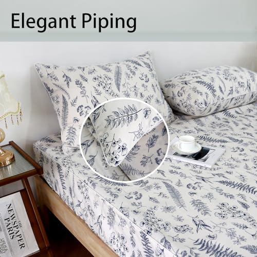 Usfivefam Floral Sheet Set King 4Pcs Soft Microfiber