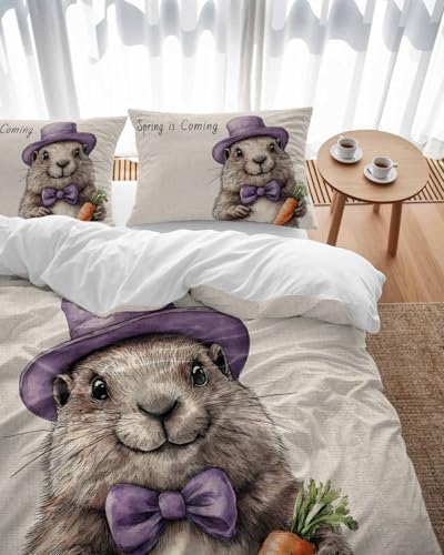 ZOE GARDEN Happy Groundhog Day Duvet Cover Set 1