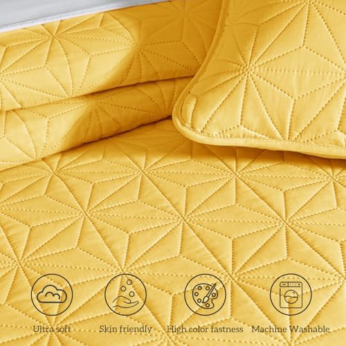 Whale Flotilla Geometric Star Twin Quilt Set