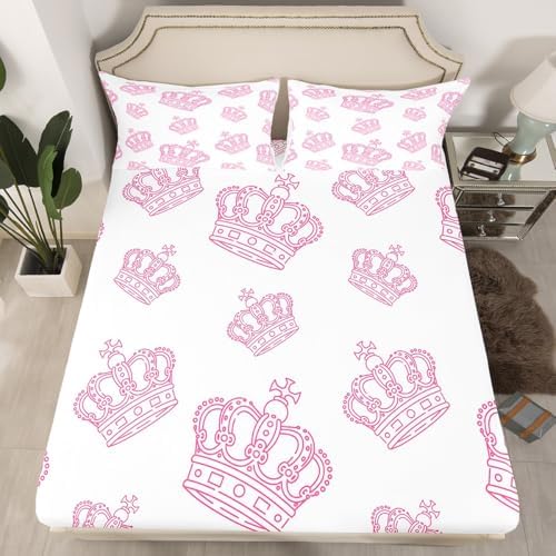 Castle Fairy Rococo Crown Fitted Sheet Set - Twin Size 2 Pcs