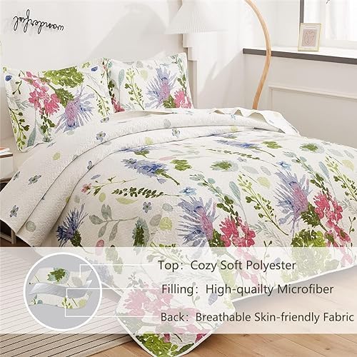 Green Essen Lightweight Botanical Bedspread Set King Size