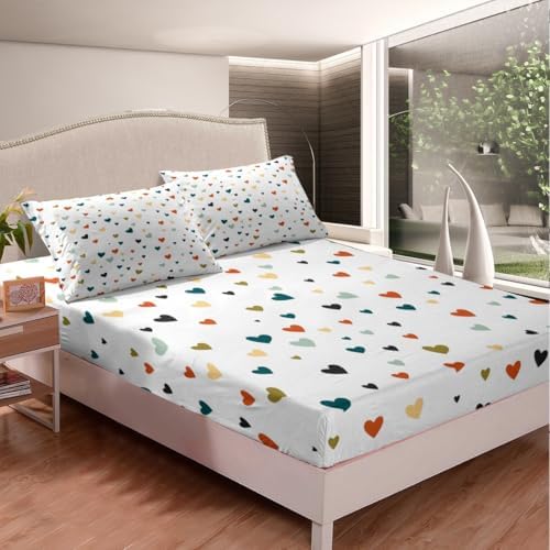 Feelyou Heart Bed Sheet Set King Size for Kids