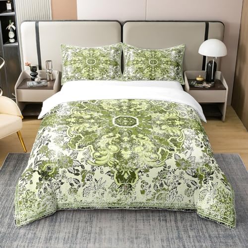 Erosebridal Ethnic Floral Queen Duvet Cover Set