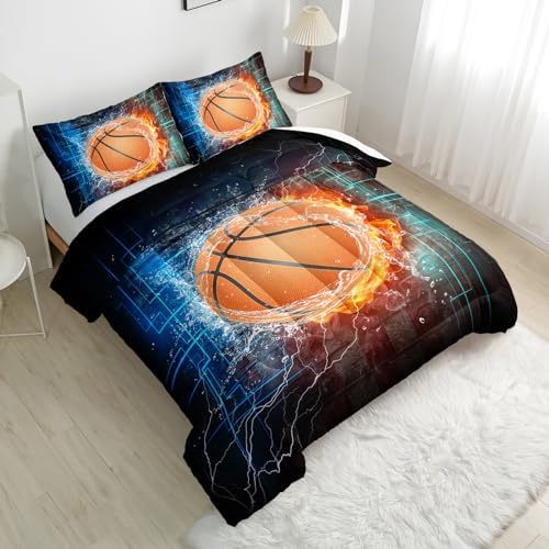 Nttopship Basketball Boys 3-Piece Comforter Set