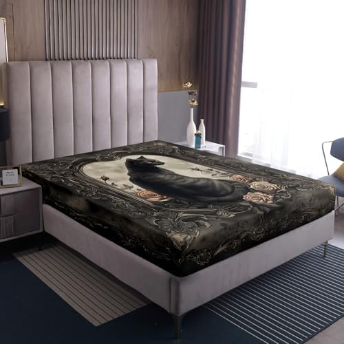 Manfei Black Cat Kids Sheet Twin Set