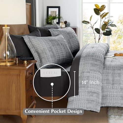 MaiRve Charcoal Grey Cal King Comforter Set
