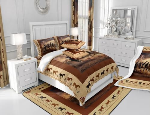 Feelyou King Size Horse Bed Sheet Set with Deep Pockets