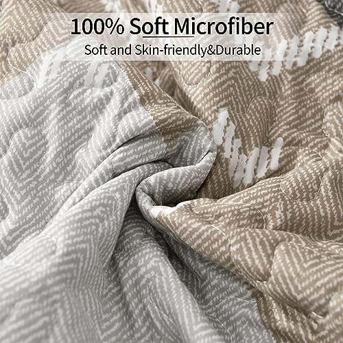 Dintszyayue Khaki Boho Quilt Set 3 Piece California King