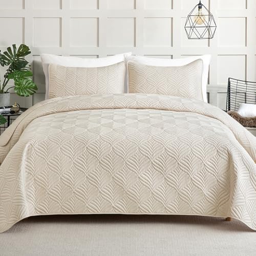 Whale Flotilla Brich Beige King Quilt Set