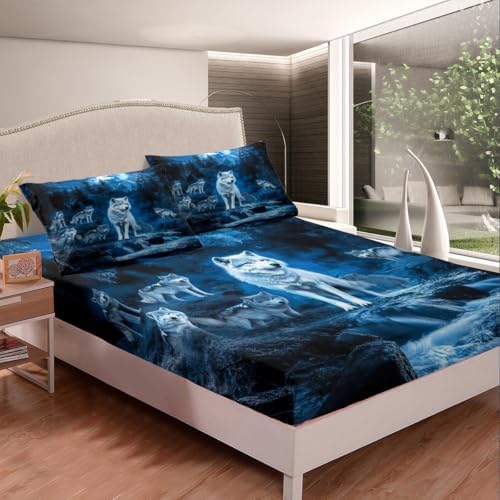 Erosebridal Wolf Bedding Set King Size for Kids