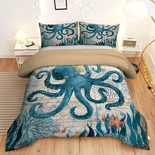 MUSOLEI Ocean Themed Comforter Set Queen Size