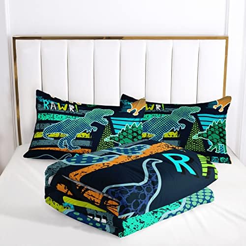 AILONEN Dinosaur Print Comforter Set Queen Size