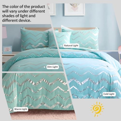 Menghomeus Aqua Comforter Set Queen Size