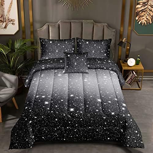 ROWADALO Galaxy Starry 6Pcs Comforter Set Queen Size