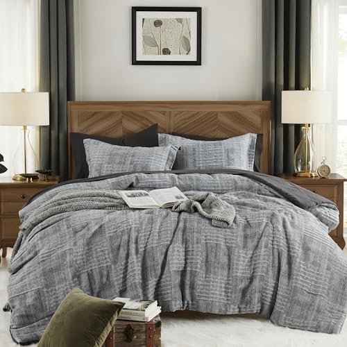MaiRve Charcoal Grey Cal King Comforter Set