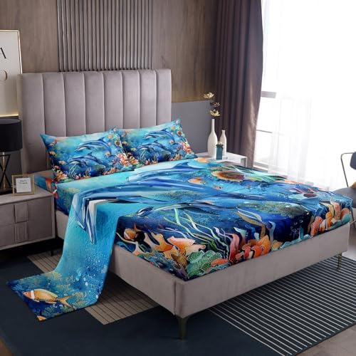 Feelyou Dolphin Bed Sheet Set for Kids