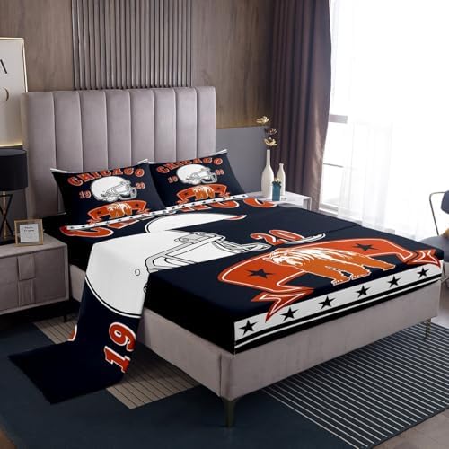 Erosebridal Kids Football King Sheet Set with Bear Pattern