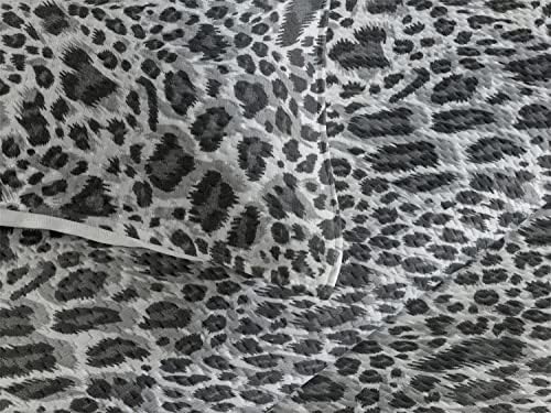 Ambesonne Leopard Print Bedspread Set King Size Black and Grey