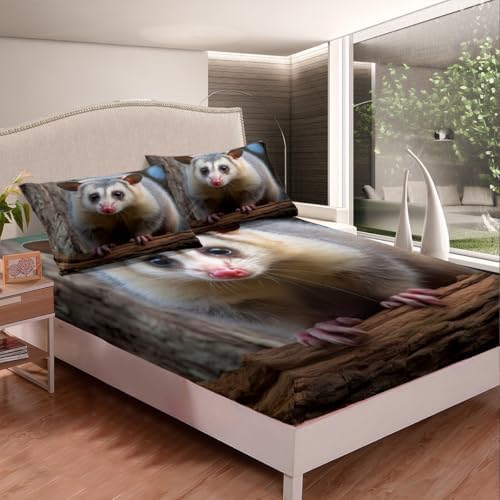 Jejeloiu Opossum Sheet Set King Size for Kids