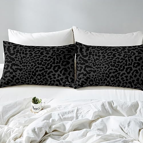 Manfei Leopard Print King Size Bed Sheet Set 4pcs