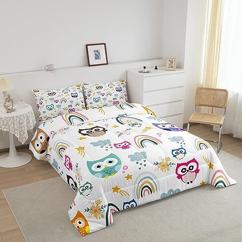 Feelyou Owl Comforter Set for Kids Full Size