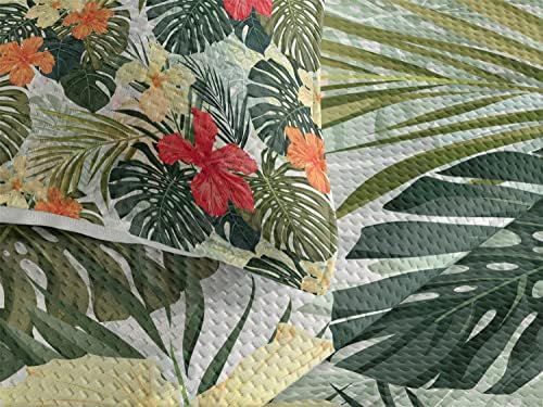 Lunarable Leaf Coverlet Set King Size Orange Yellow