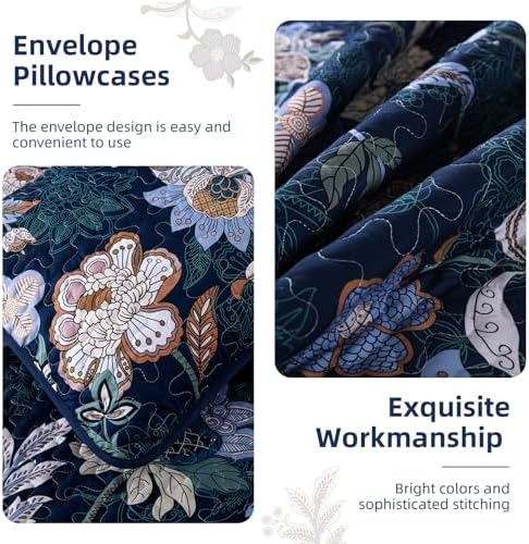 WONGS BEDDING Floral Quilt Set King Size 3 Piece 1