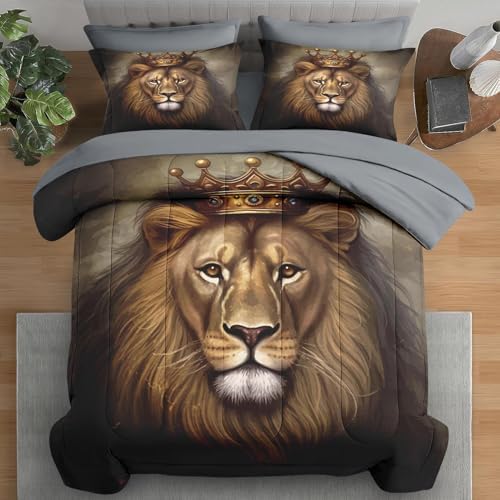 Pamnest King Lion Comforter Set 7 Pcs for Kids and Adults