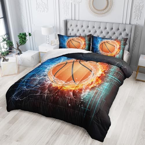 Nttopship Basketball Boys 3-Piece Comforter Set