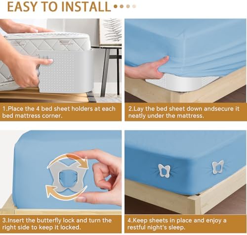 Ayadon Bed Sheet Holders for Corner with Sheet Locks