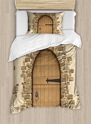 Ambesonne Rustic Duvet Cover Set Twin Size Sand Brown