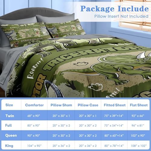 Pamnest Comforter Set Queen Size Dinosaur Cartoon