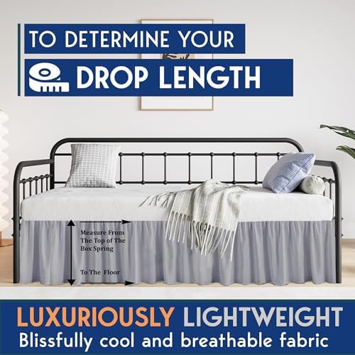 Ruffled Daybed Skirt with Split Corners Twin Size