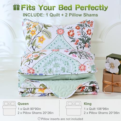 Uspring Queen Size Soybean Fiber Quilt Set with Pillow Shams