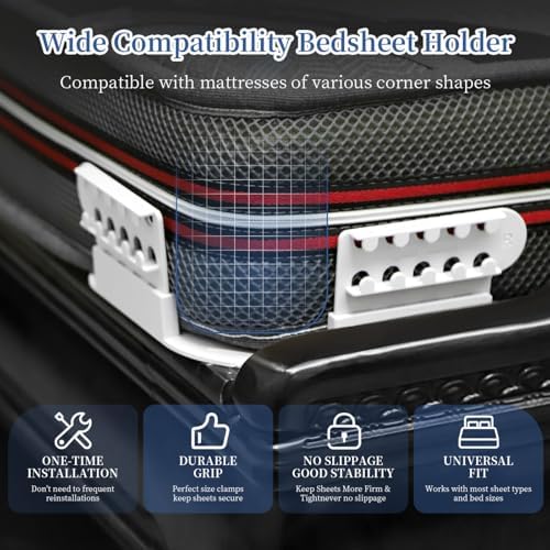 KTBLVFN Bed Sheet Clips for Firm Fit and Easy Setup