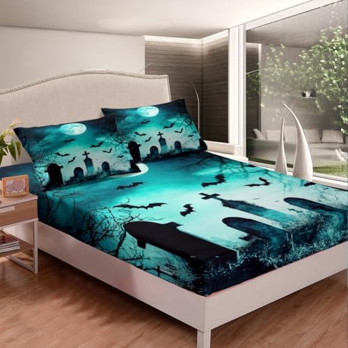 Feelyou Galaxy Moon Bed Sheet Set Queen Size