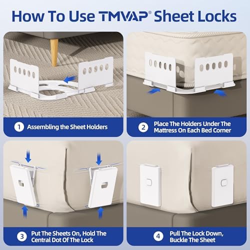TMVAP Heavy Duty Sheet Locks for All Mattress Sizes