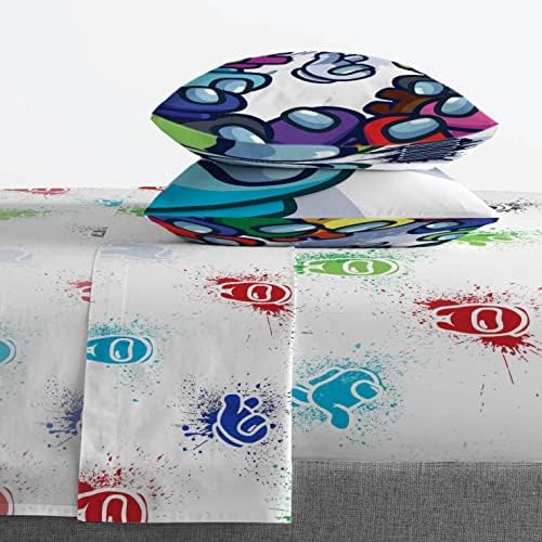 Jay Franco Among Us Space Splatter 5 Piece Queen Bed Set 1