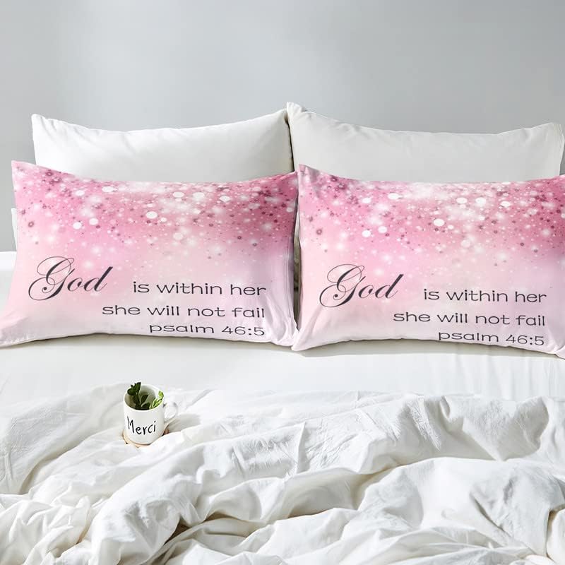 Feelyou Blessed Words Sheet Set Pink Microfiber
