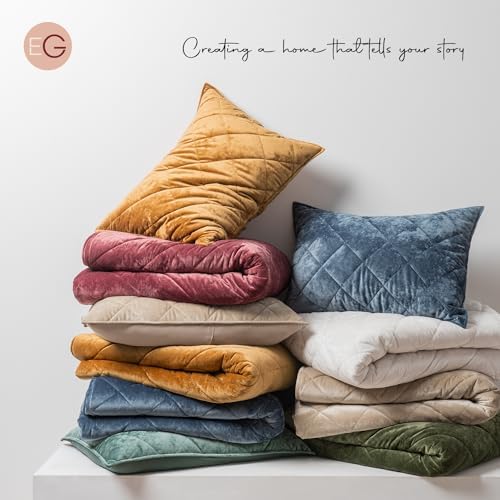EVERGRACE Diamond Velvet Quilt Set Queen Size with Pillow Shams