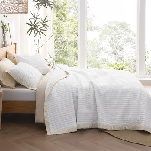 Bedsure King Quilt Set - Lightweight Microfiber Corduroy Mix